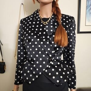Valentino Garavani By Berdorf Goodman Black and White Polka Dot Blazer